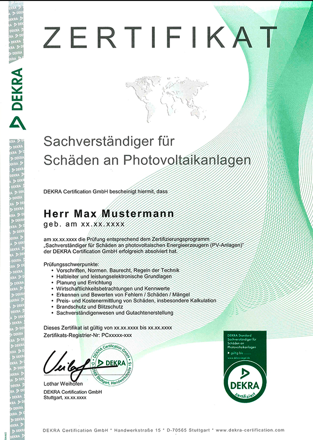 Zertifikat HelioScan