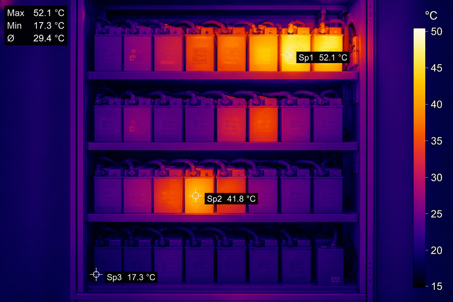 Thermische Auffälligkeit an einer Batterie