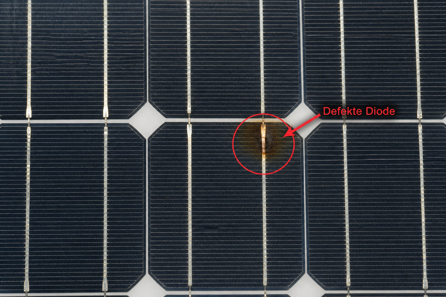 Thermografieaufnahme einer defekten Diode