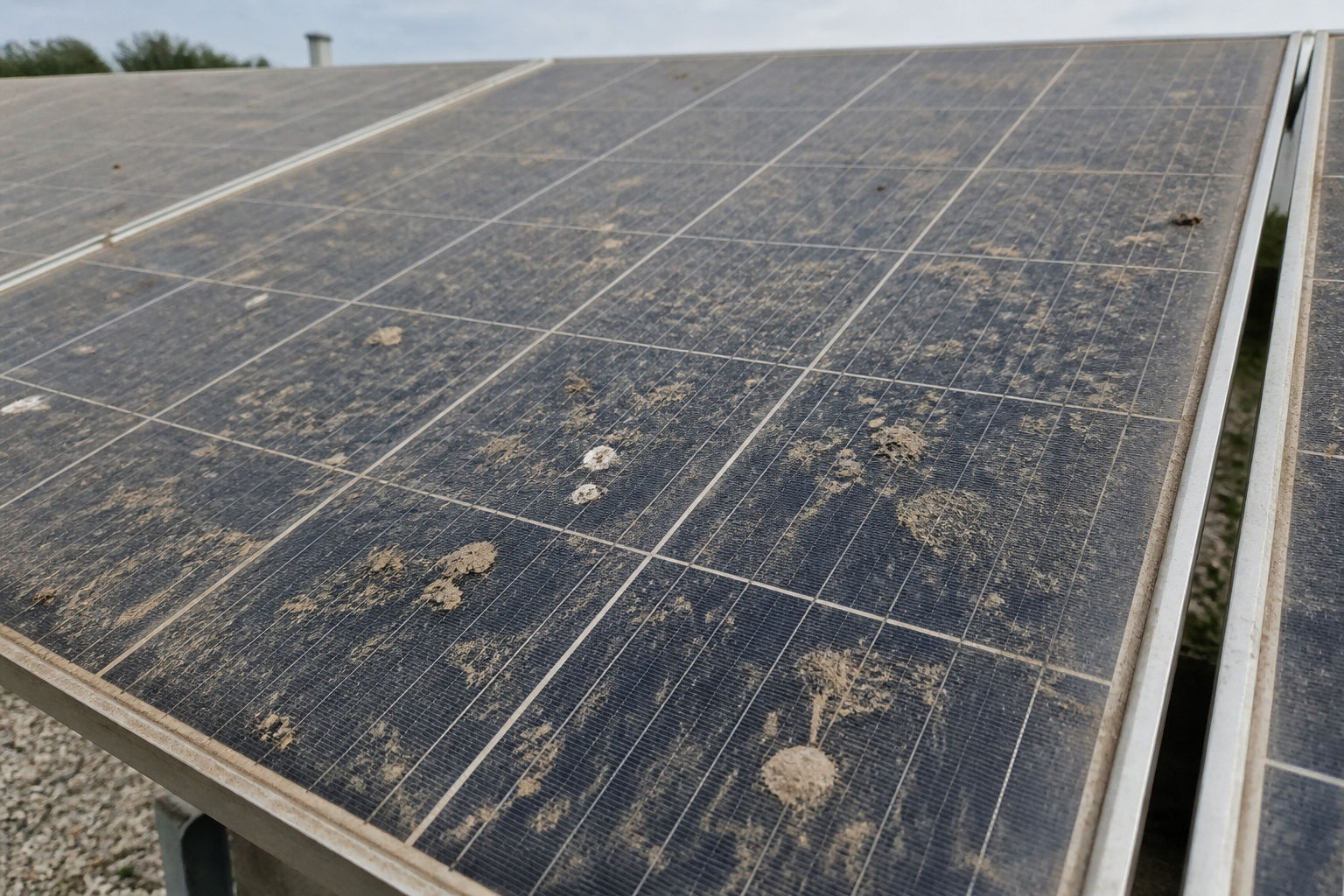 Verschmutzung auf Photovoltaikmodulen